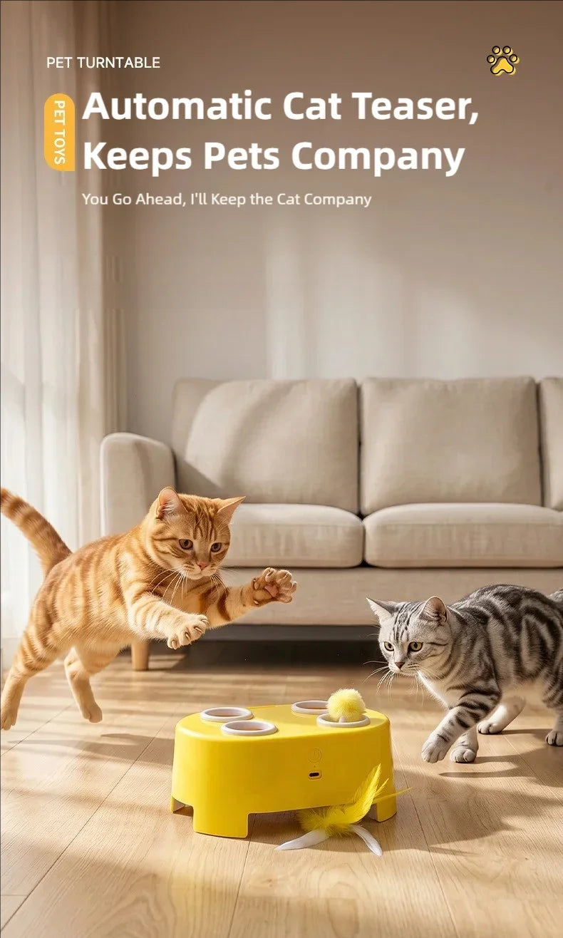 3-in-1 Interactive Cat Toy – Electric Whack-a-Mole Teaser Toy for Indoor Cats & Boredom Relief