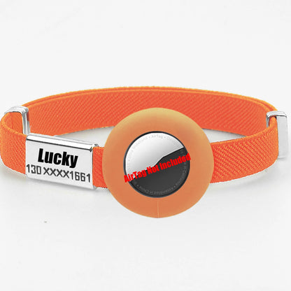 Personalized AirTag Cat Collar – Adjustable GPS Tracker Holder with Custom Name Tag