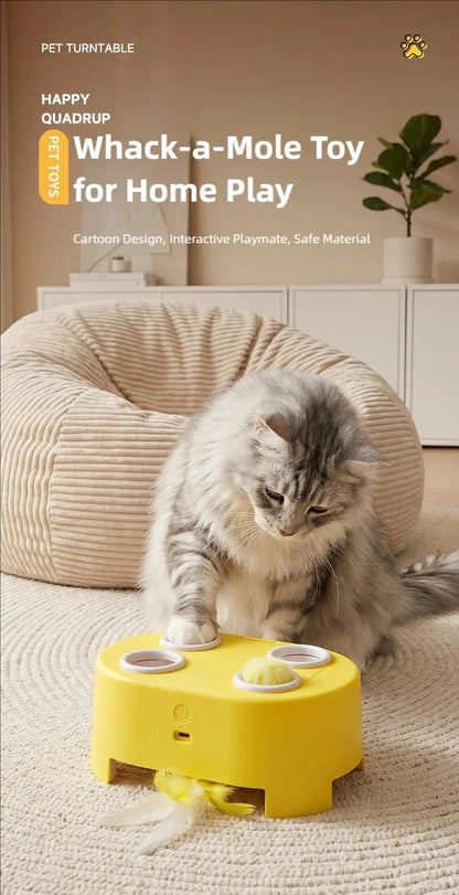 3-in-1 Interactive Cat Toy – Electric Whack-a-Mole Teaser Toy for Indoor Cats & Boredom Relief