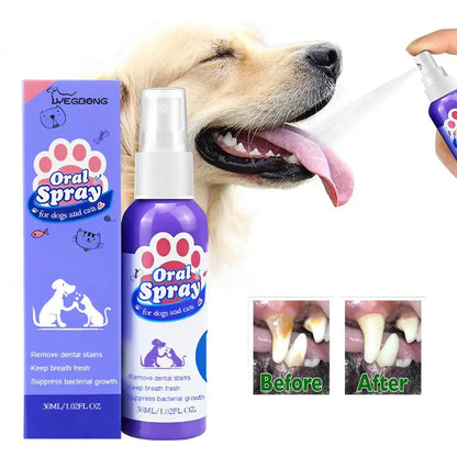Pet Dental Spray for Dogs & Cats – Teeth Cleaning, Plaque & Tartar Control, Fresh Breath Oral Care