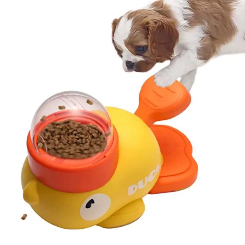 interactive Dog Puzzle Feeder Toy – Treat Dispensing Slow Feeder with Anti-Slip Cartoon Duck Design