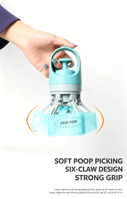 Portable Dog Pooper Scooper with Built-In Waste Bag – No-Touch Pet Poop Picker for Outdoor Walks & Backyard Cleanup