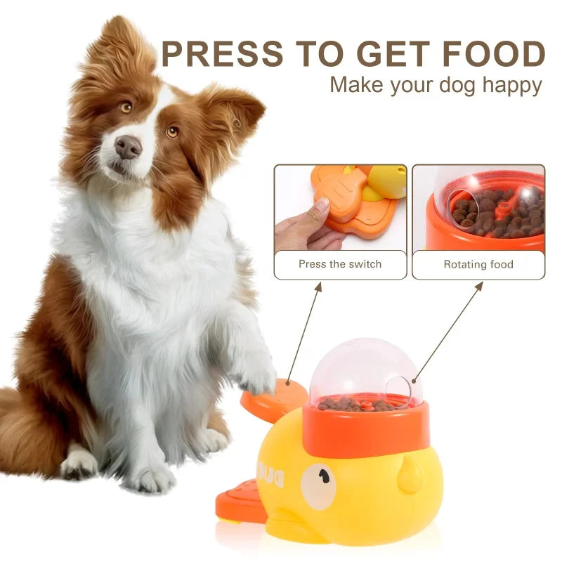 interactive Dog Puzzle Feeder Toy – Treat Dispensing Slow Feeder with Anti-Slip Cartoon Duck Design