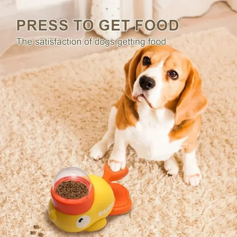 interactive Dog Puzzle Feeder Toy – Treat Dispensing Slow Feeder with Anti-Slip Cartoon Duck Design