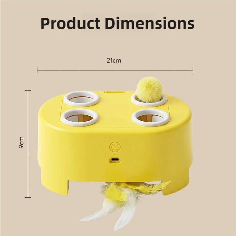 3-in-1 Interactive Cat Toy – Electric Whack-a-Mole Teaser Toy for Indoor Cats & Boredom Relief