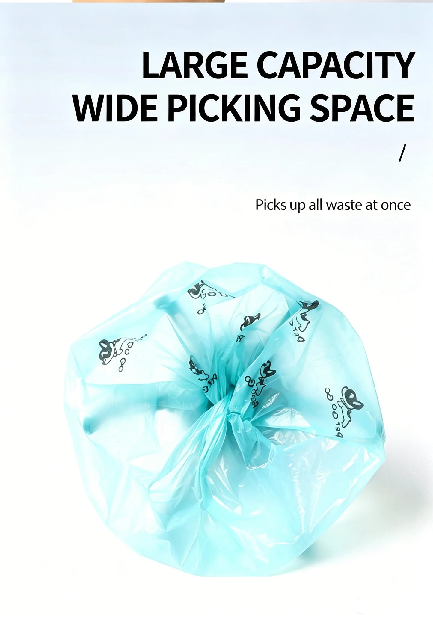 Portable Dog Pooper Scooper with Built-In Waste Bag – No-Touch Pet Poop Picker for Outdoor Walks & Backyard Cleanup