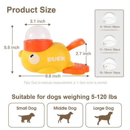 interactive Dog Puzzle Feeder Toy – Treat Dispensing Slow Feeder with Anti-Slip Cartoon Duck Design