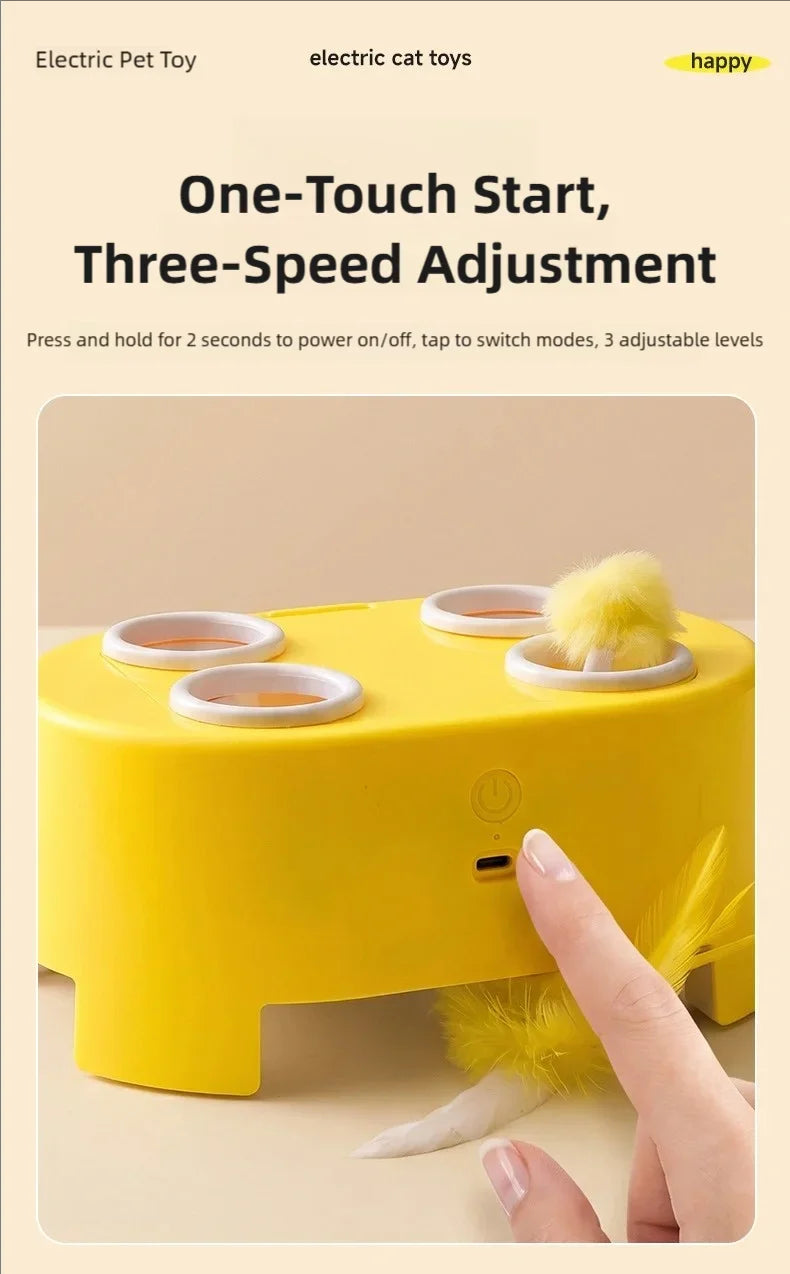 3-in-1 Interactive Cat Toy – Electric Whack-a-Mole Teaser Toy for Indoor Cats & Boredom Relief
