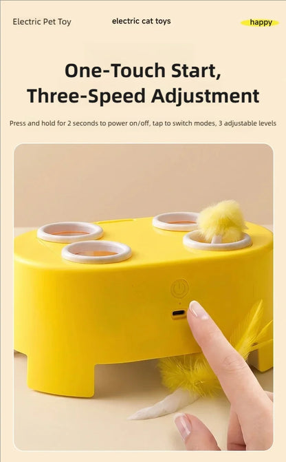3-in-1 Interactive Cat Toy – Electric Whack-a-Mole Teaser Toy for Indoor Cats & Boredom Relief