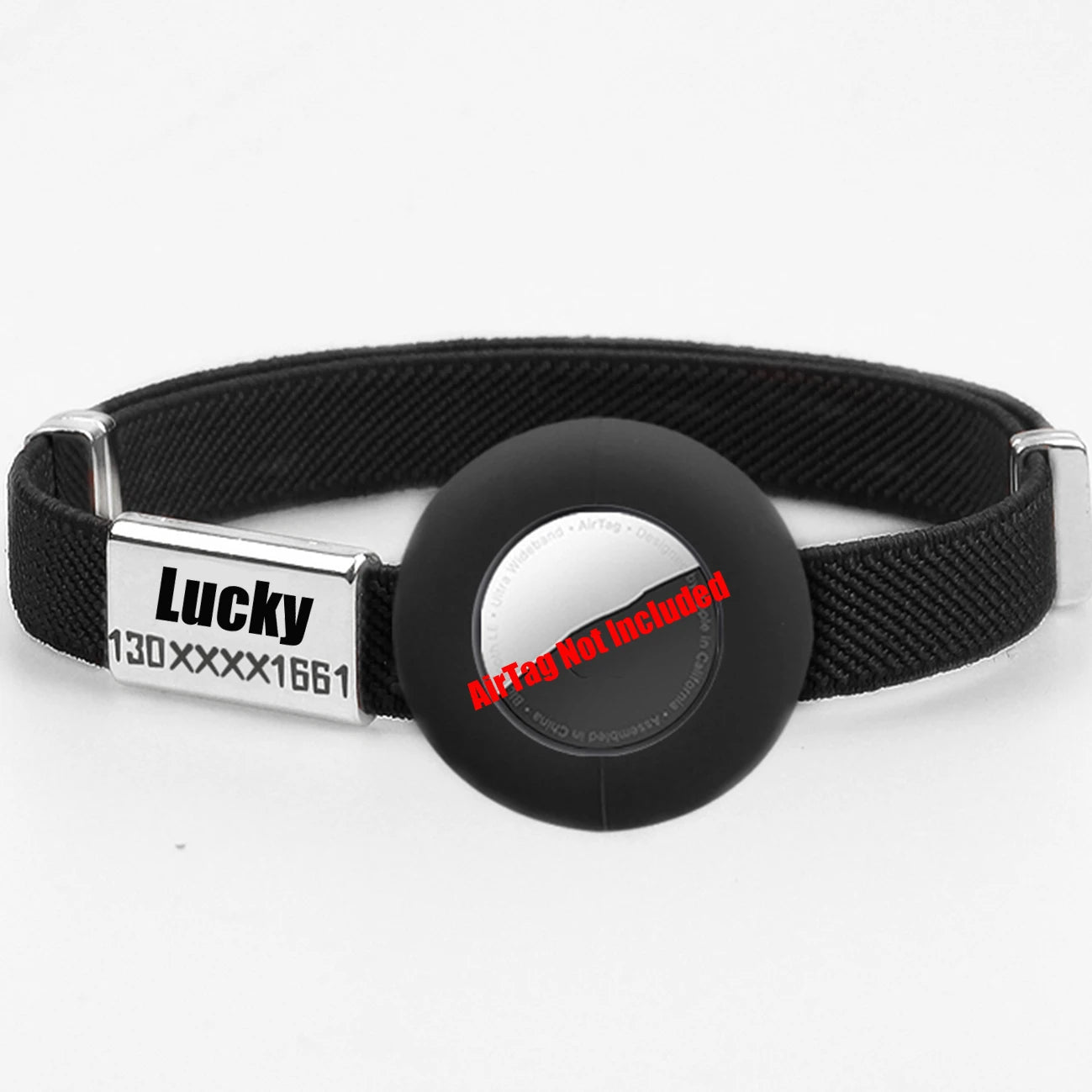 Personalized AirTag Cat Collar – Adjustable GPS Tracker Holder with Custom Name Tag